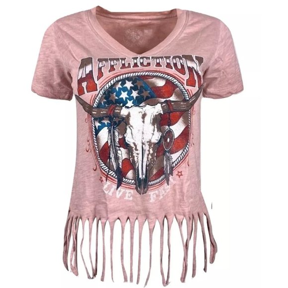 Affliction Tops - AFFLICTION Women's T-Shirt S/S DESERT RIDE Tee